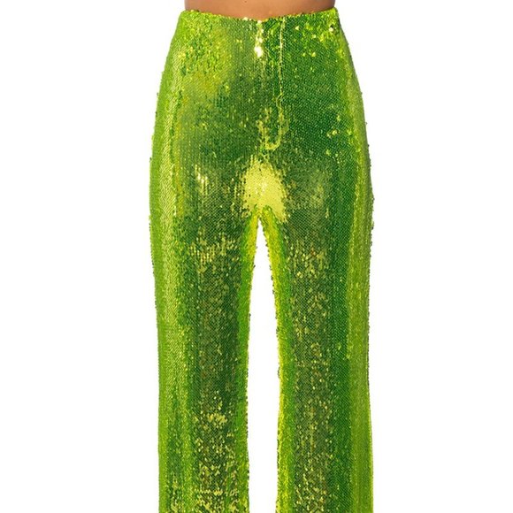 Callie Sparkling Lime Sequin Green Red or Gold Palazzo small - Picture 4 of 15